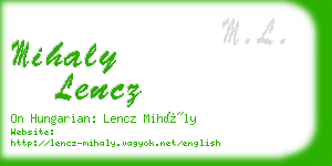 mihaly lencz business card